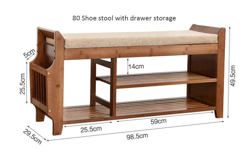 Shoe Storage Rack Bench With Double Layer Cushion Seat Living Room Shoe Organizer Entryway Storage Hallway Furniture Shoe Stool — Modern Luxury