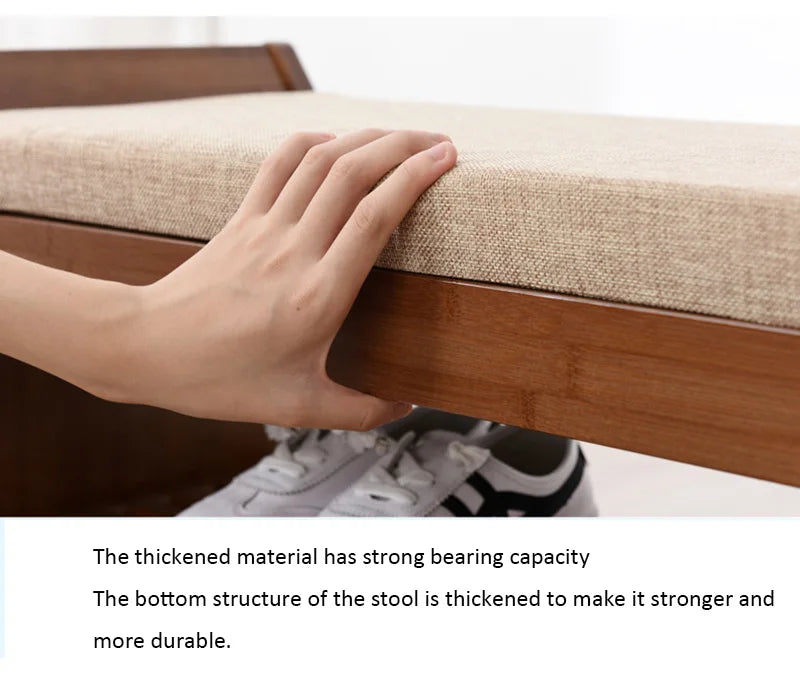 Shoe Storage Rack Bench With Double Layer Cushion Seat Living Room Shoe Organizer Entryway Storage Hallway Furniture Shoe Stool — Modern Luxury