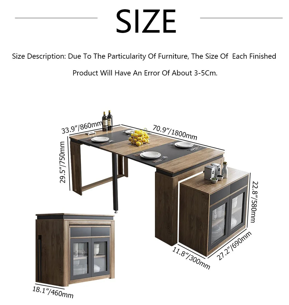 Modern Extendable Dining Table Rectangle Sideboard With Storage — Modern Luxury